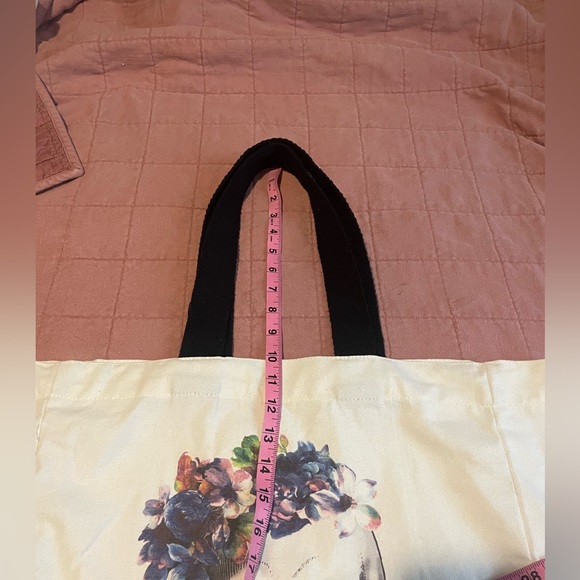Floral Skull Canvas Tote Bag - Picture 2 of 3